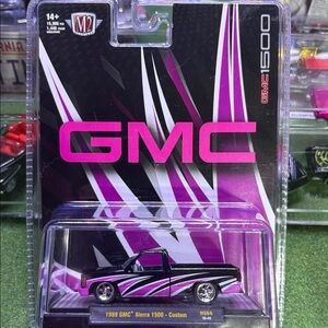 M2 Machines 1989 GMC Sierra 1500 Custom Toy Truck - Black & Pink